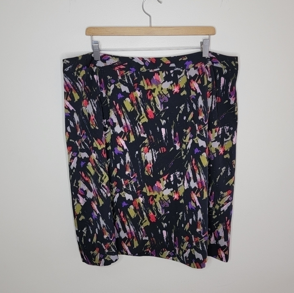 Lane Bryant Colorful Abstract Print Skirt Plus Size 20 Casual Office